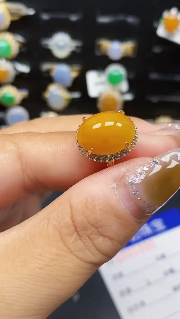 银S925镶嵌戒指翡翠8623