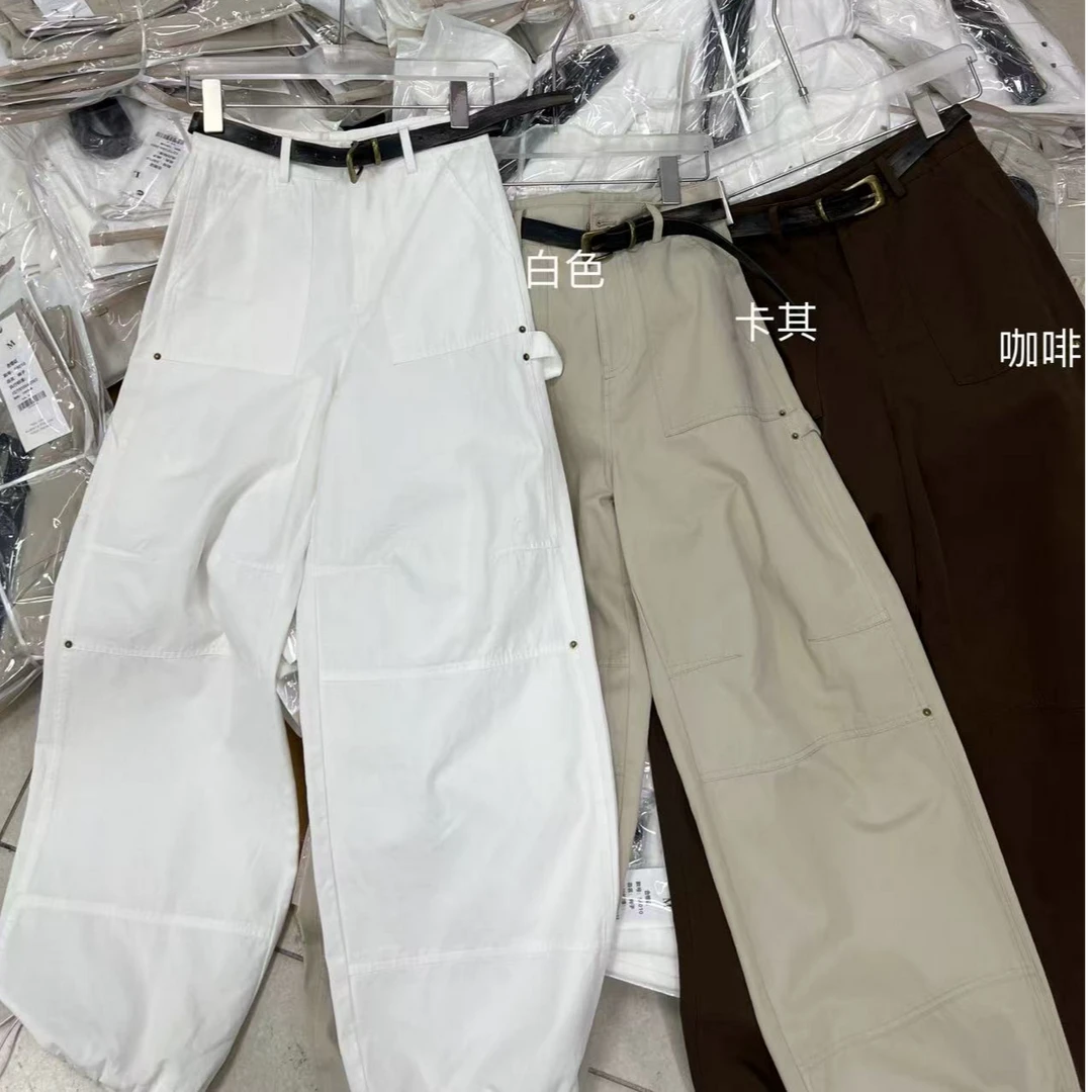 【YANZIJIA】春季韩版百搭休闲工装裤+腰带（以直播间实物为准）