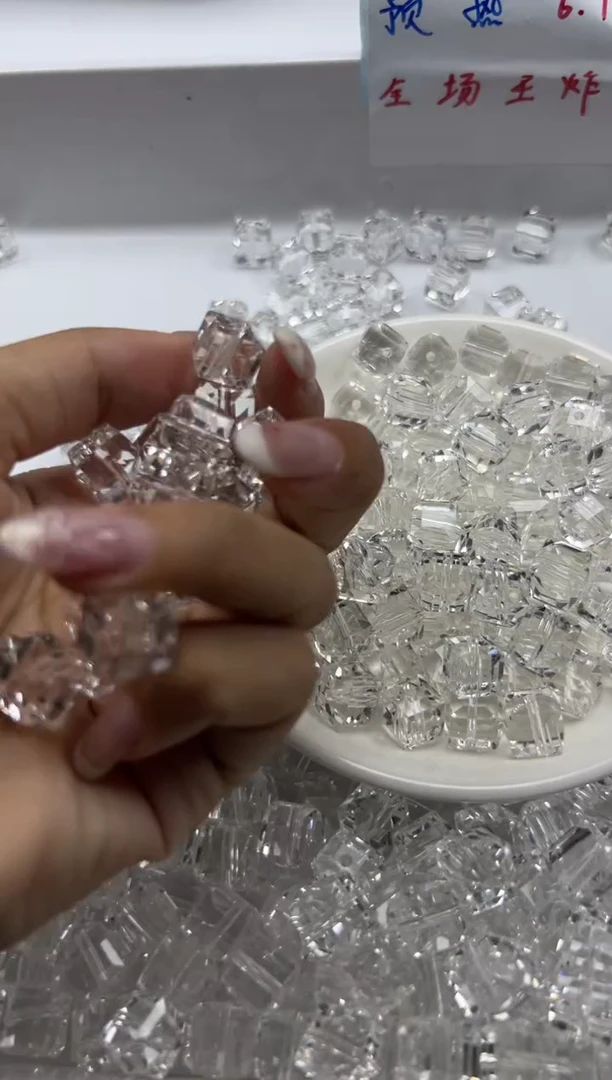 未镶嵌颈饰水晶w2175白水晶方块10mm*15颗