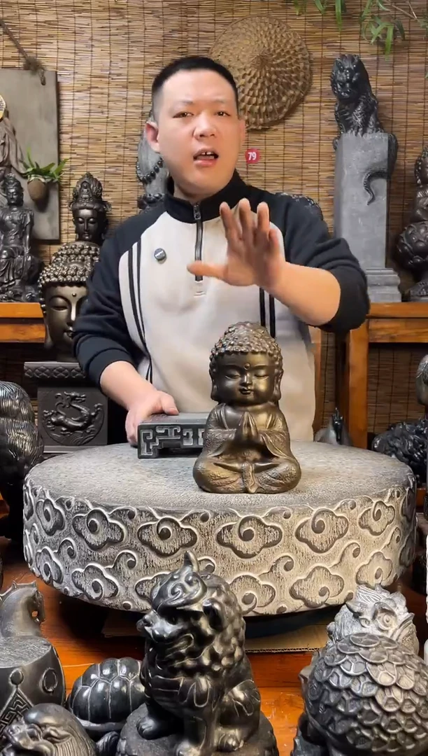 石材天然青石雕刻22宝宝佛