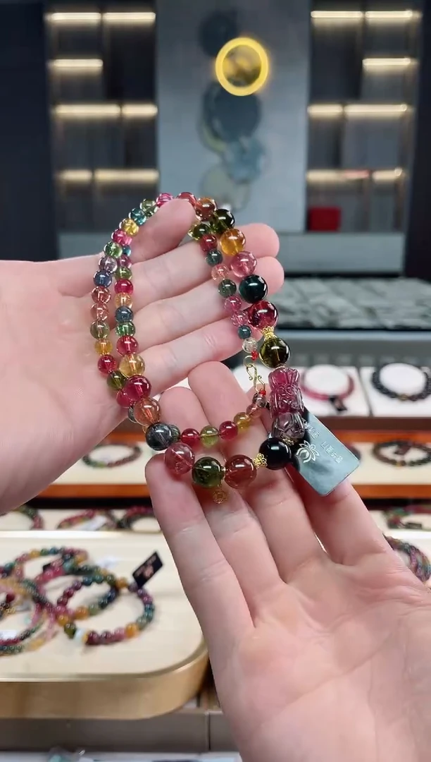 未镶嵌冰透净体老矿碧玺塔链碧玺多样性发一条xion