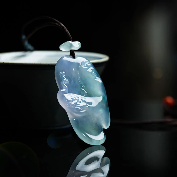 【庄家翡翠】空灵明净 天然翡翠吊坠随形挂件翡翠定制收藏送礼