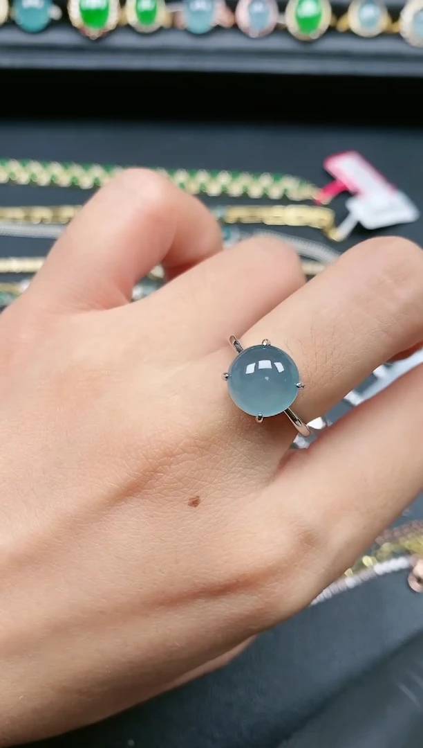 翡翠戒指银S925镶嵌11111