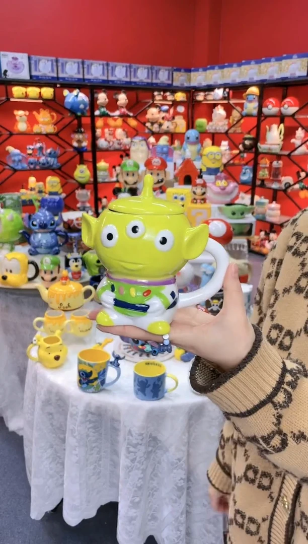 【闪购商品】1@@三眼仔陶瓷带盖杯