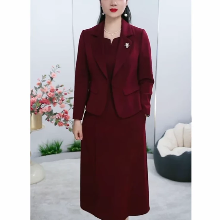[茵茵女装两件套]2175季精品改良气质妈妈装轻奢国风显瘦遮肉