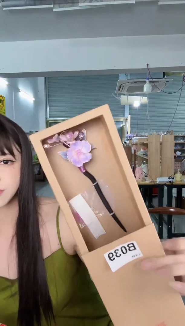 铜合金无039微瑕非遗绒花木簪