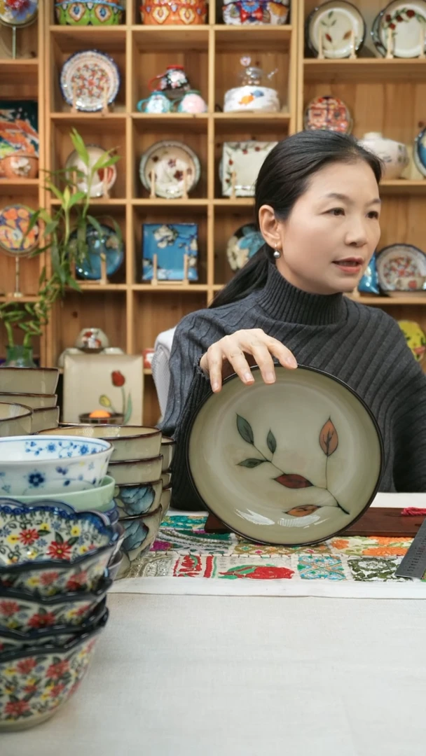 瓷片阿*小可陶瓷高温8只大深盘