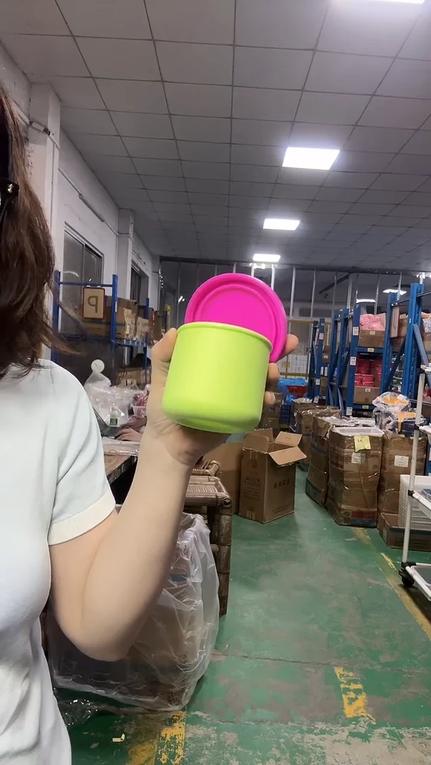 硅胶-绿底玫红盖-250圆盒