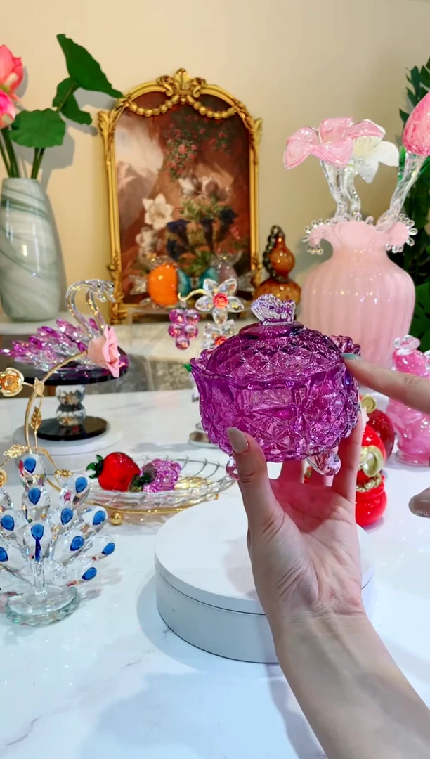 琉璃手工艺品   紫色蝴蝶管子