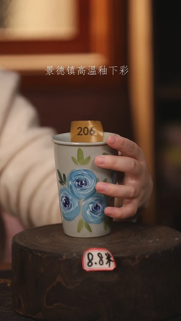陶瓷景德镇高温釉下手绘陶瓷@L206@