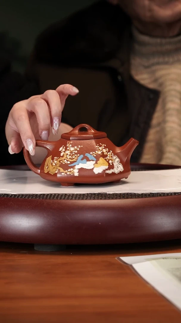 【闪购商品】紫砂茶壶2-59WPR六方石瓢老朱泥250cc