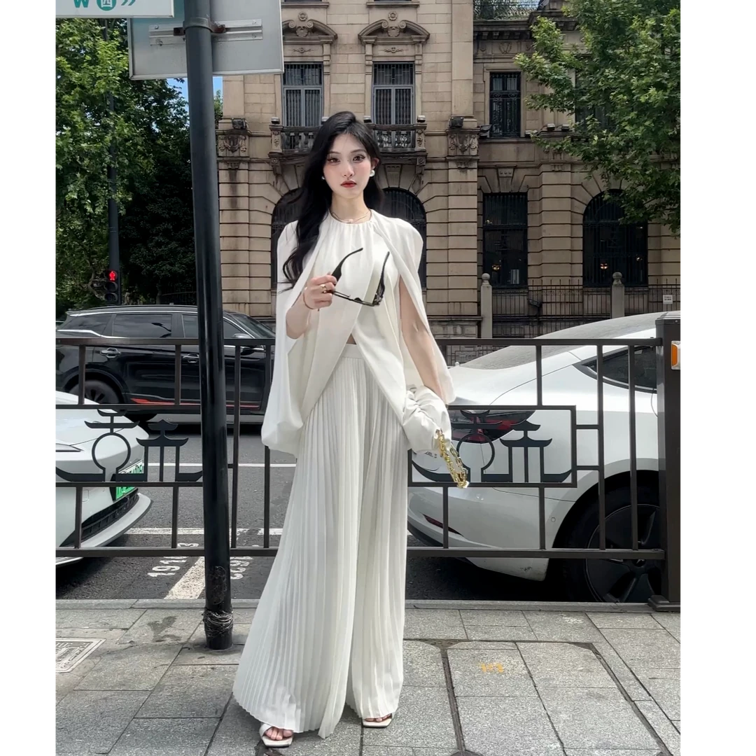 CHUCHU 清货专场【薄雾清晨】夏季白色上衣裤子XMZH7739+XMZH6356