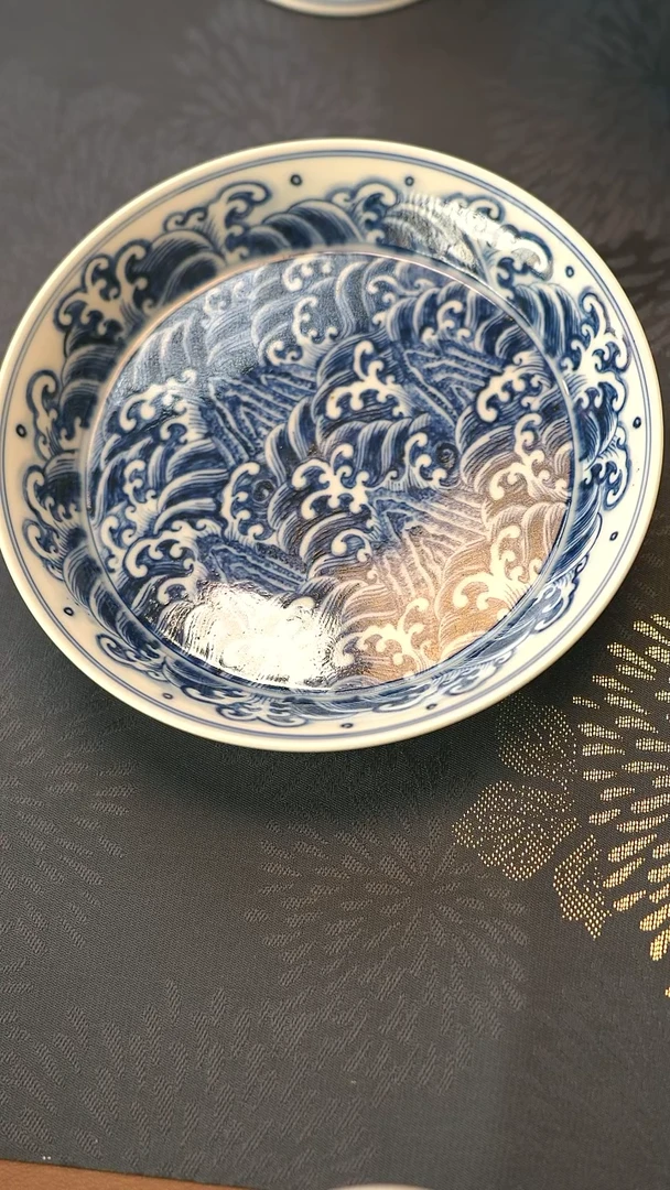 中式垂虹慕古江崖海水壶承