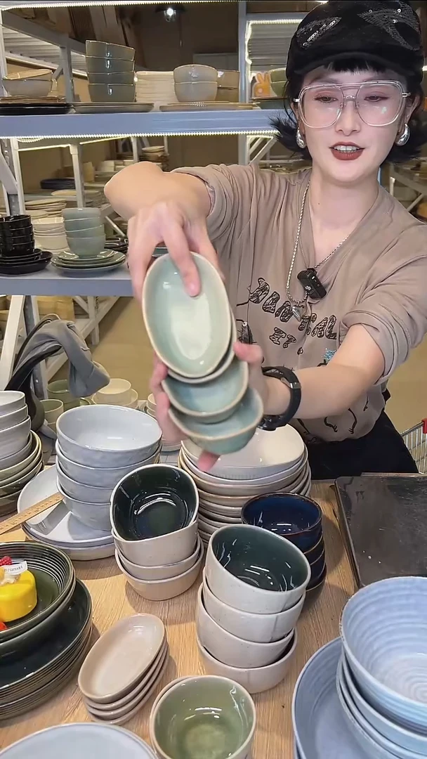 瓷85高温釉下彩陶瓷餐具默认微瑕
