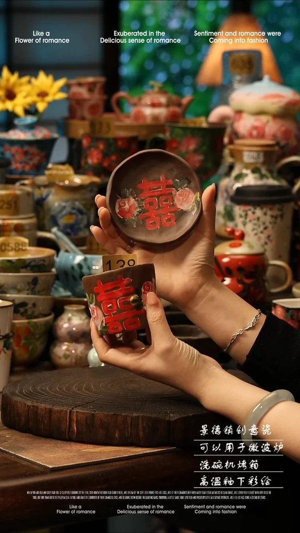 陶瓷景德镇高温釉下彩手工手绘款式