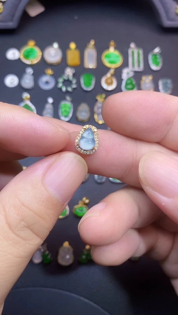 吊坠(不含链)银S925镶嵌翡翠11