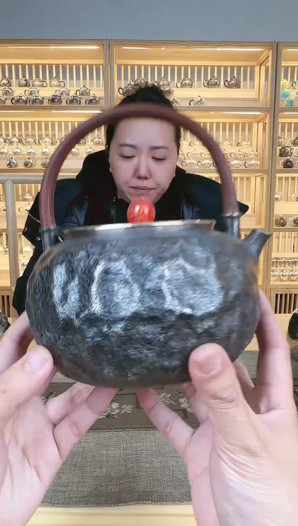 【闪购商品】足银999金刚藤大漆壶扭侘寂风烧水壶