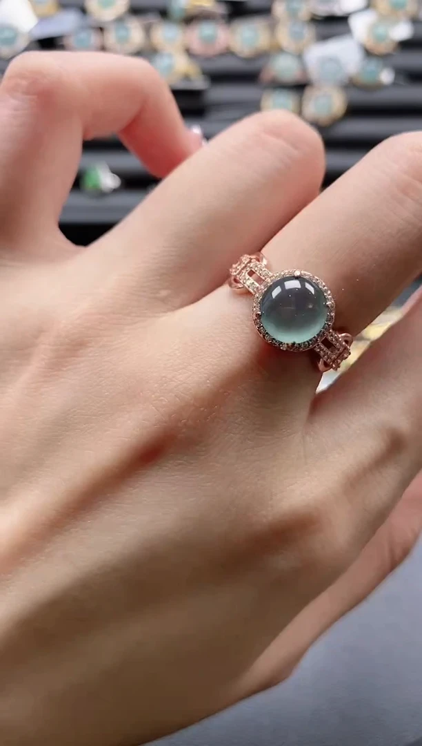 【闪购商品】翡翠戒指银S925镶嵌5151-20