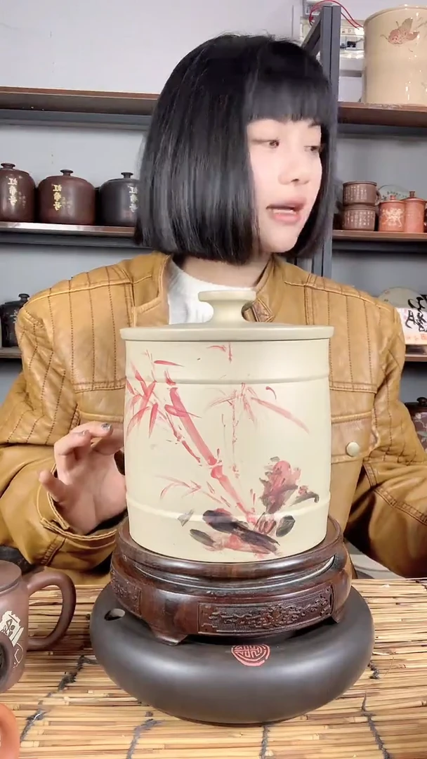【闪购商品】罐白泥彩绘醒茶罐