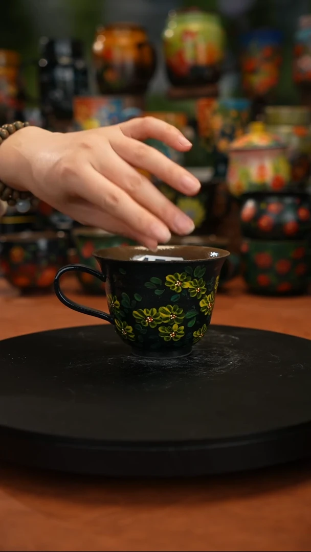 紫砂油画手绘釉下彩