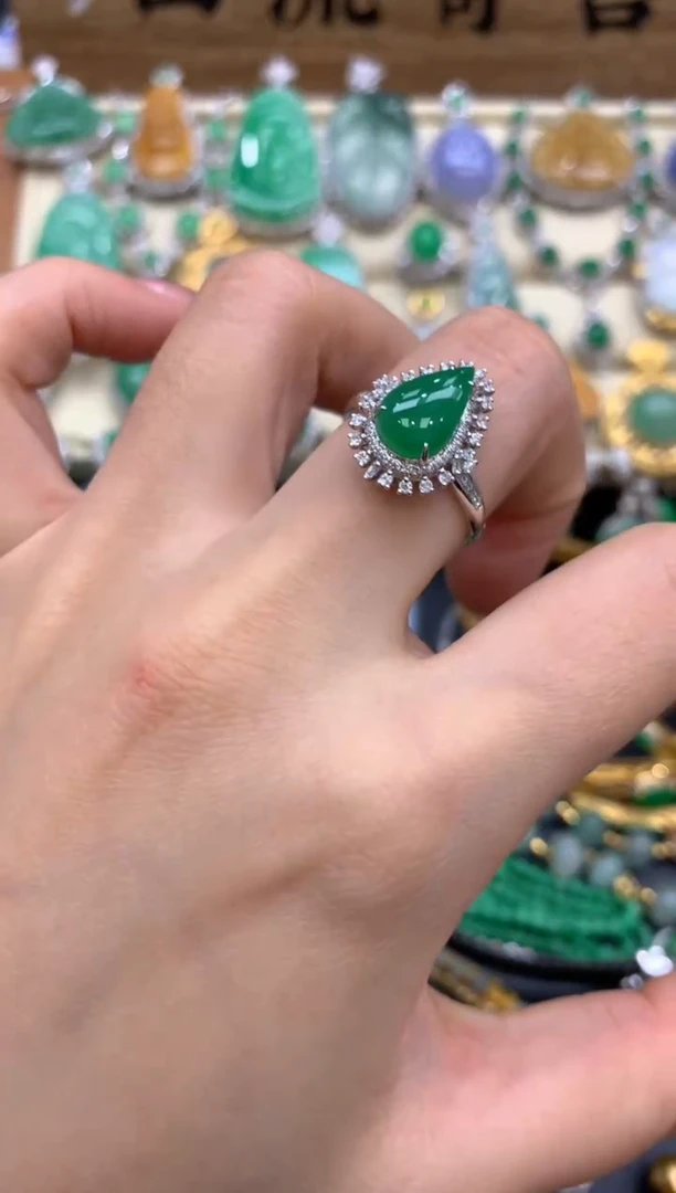 【闪购商品】翡翠戒指18K金镶嵌375-中国好珍宝