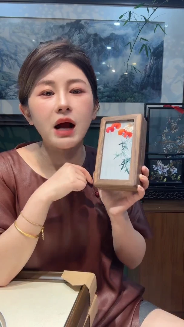 刺绣玖*非遗苏绣手工刺绣首饰盒百年好合