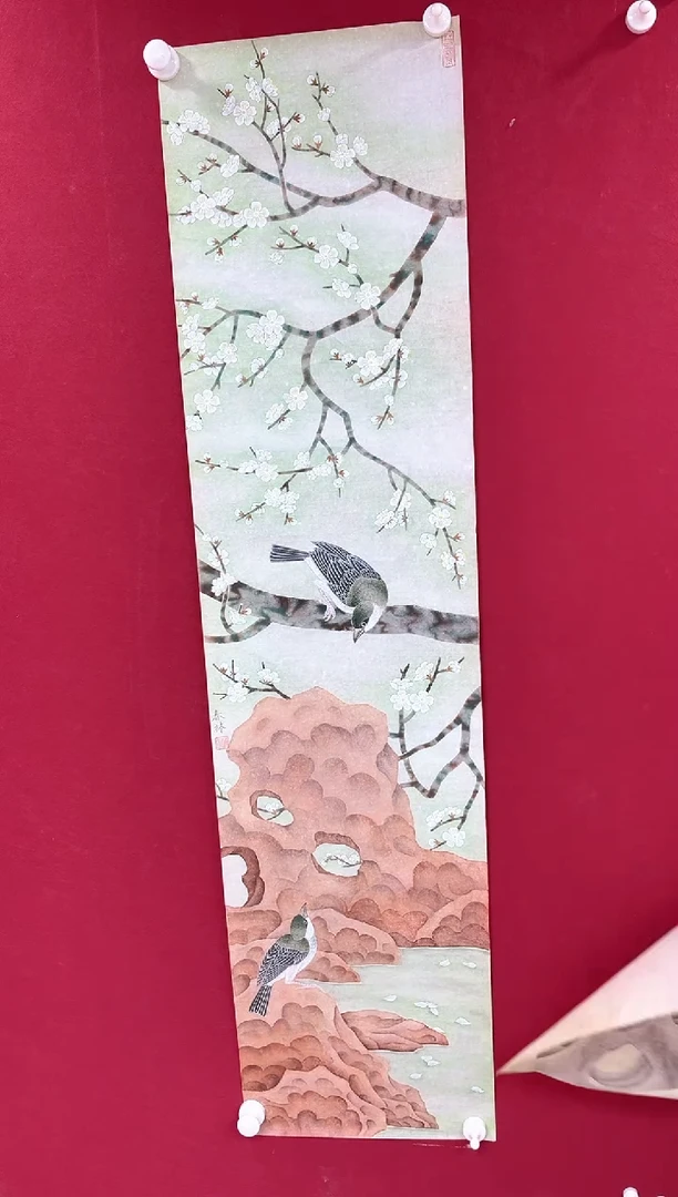 国画梅春林老师四尺对开