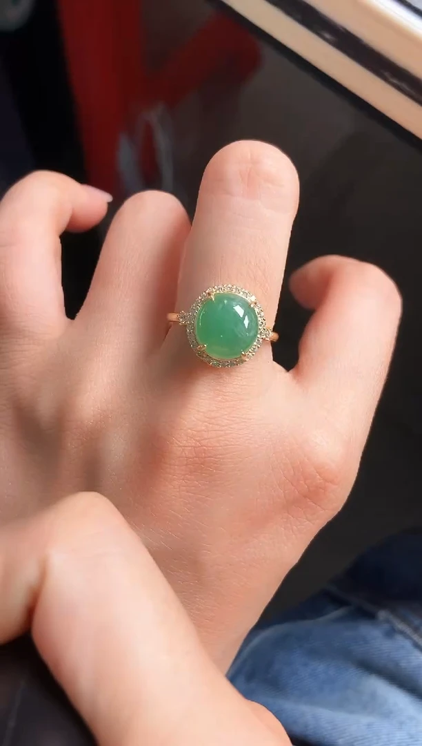 银S925镶嵌戒指翡翠12