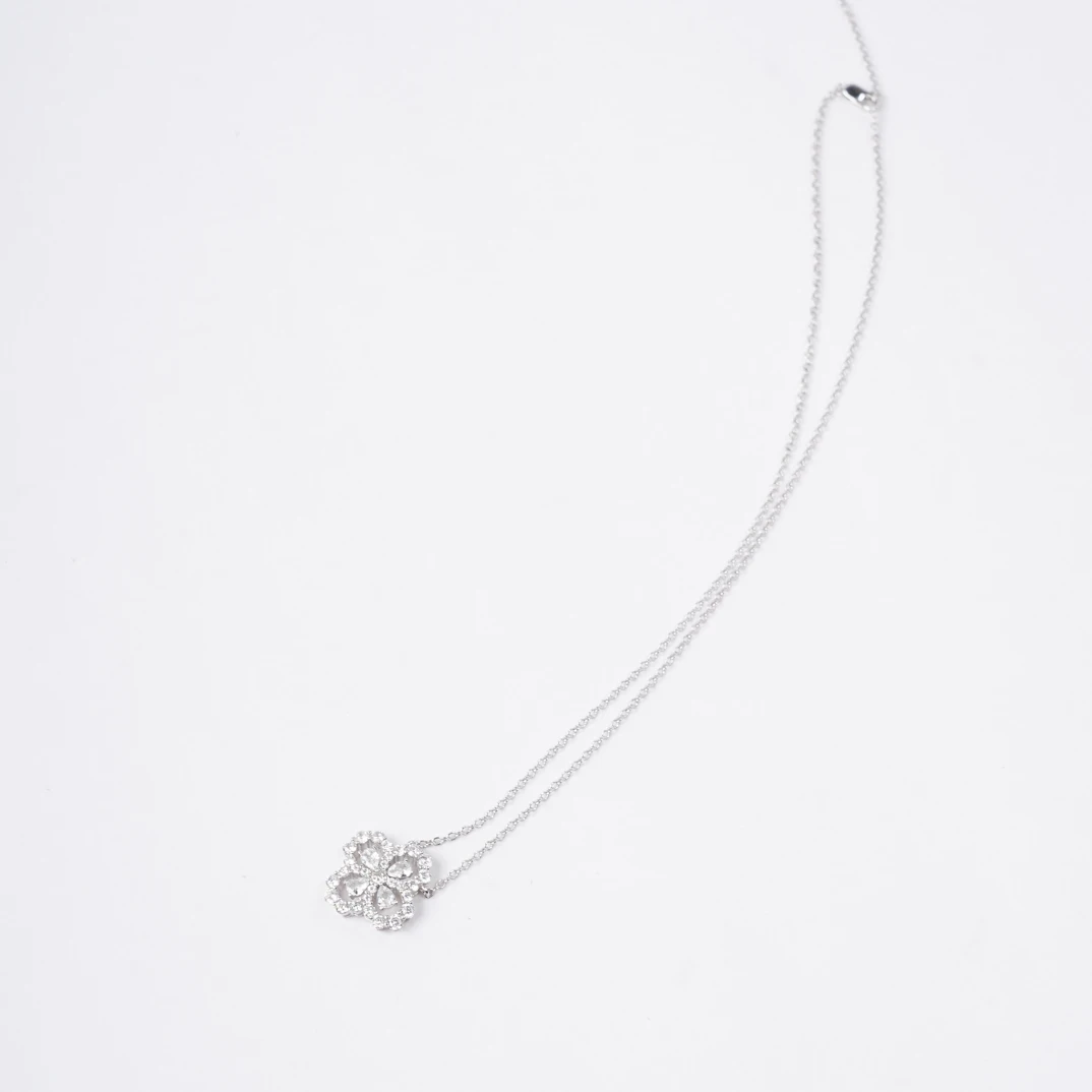 非金属合成锆石项链 【四叶草水滴项链】SB24XL847
