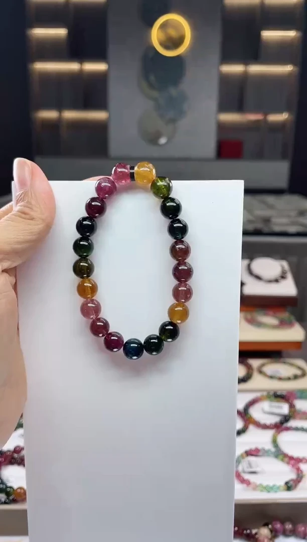 未镶嵌单圈手串碧玺（多样性发一条）Q