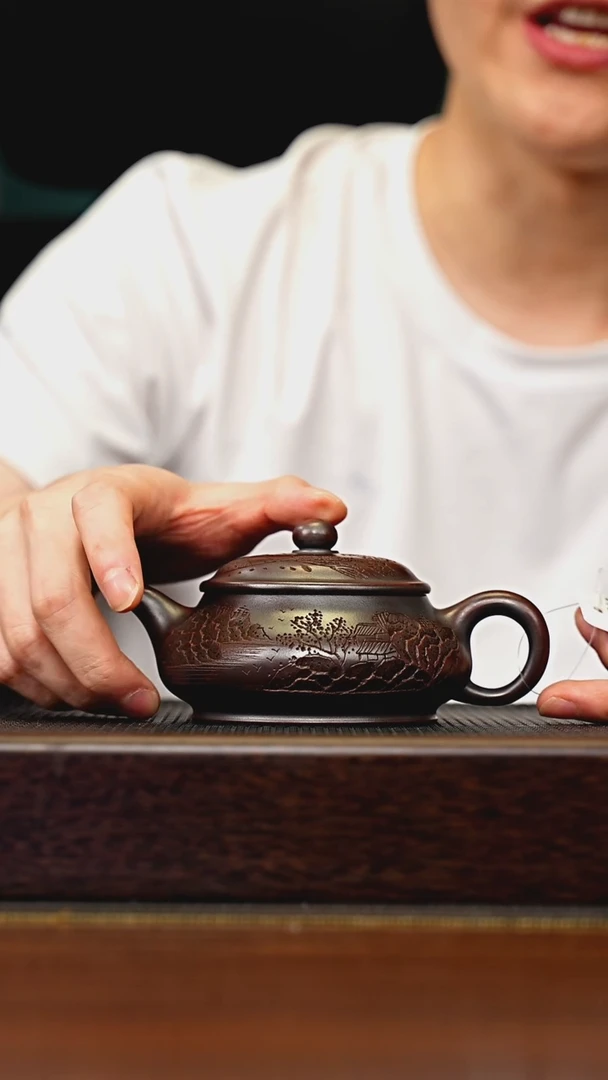 茶壶紫砂宜兴原矿 手工 紫砂壶容量180CC