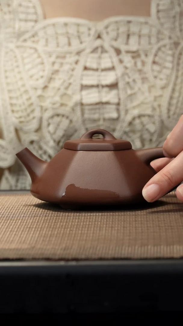 茶壶紫砂紫泥六方石瓢/170CC