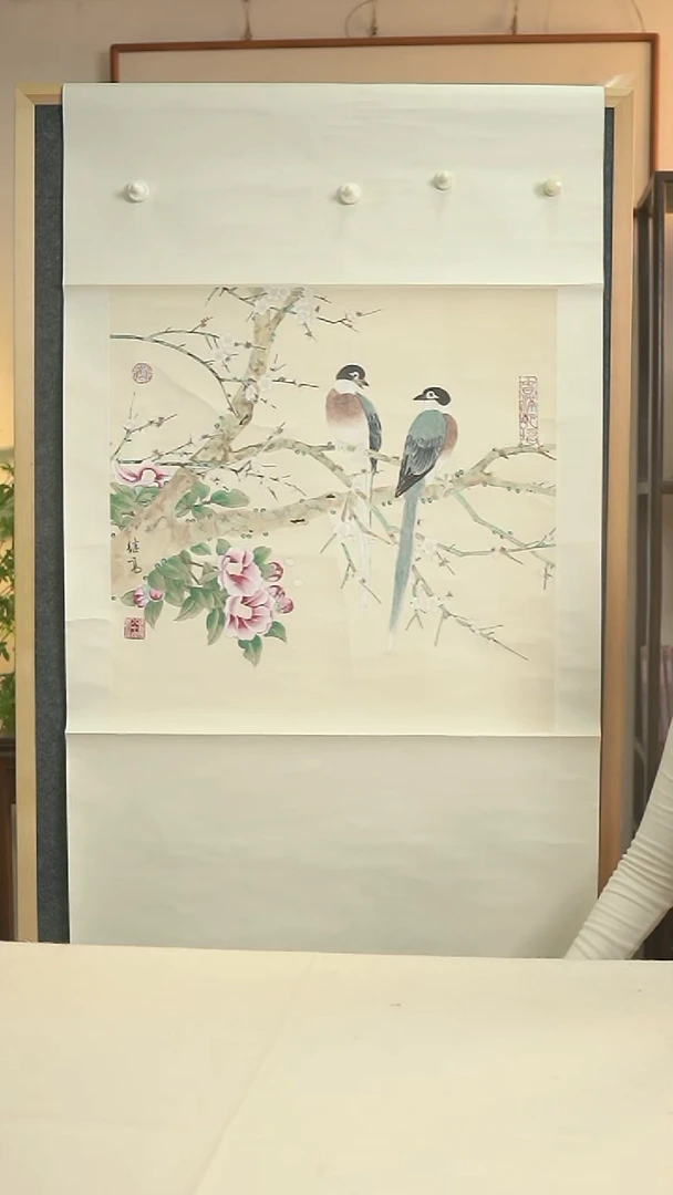 国画清*喻老师 花鸟画三尺