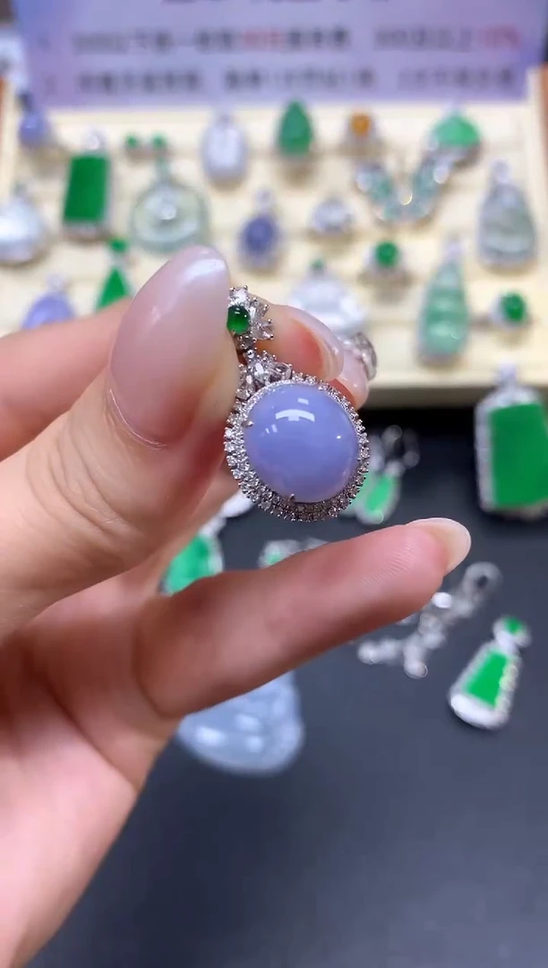 【闪购商品】翡翠吊坠(不含链)18K金镶嵌吊坠|5650+565