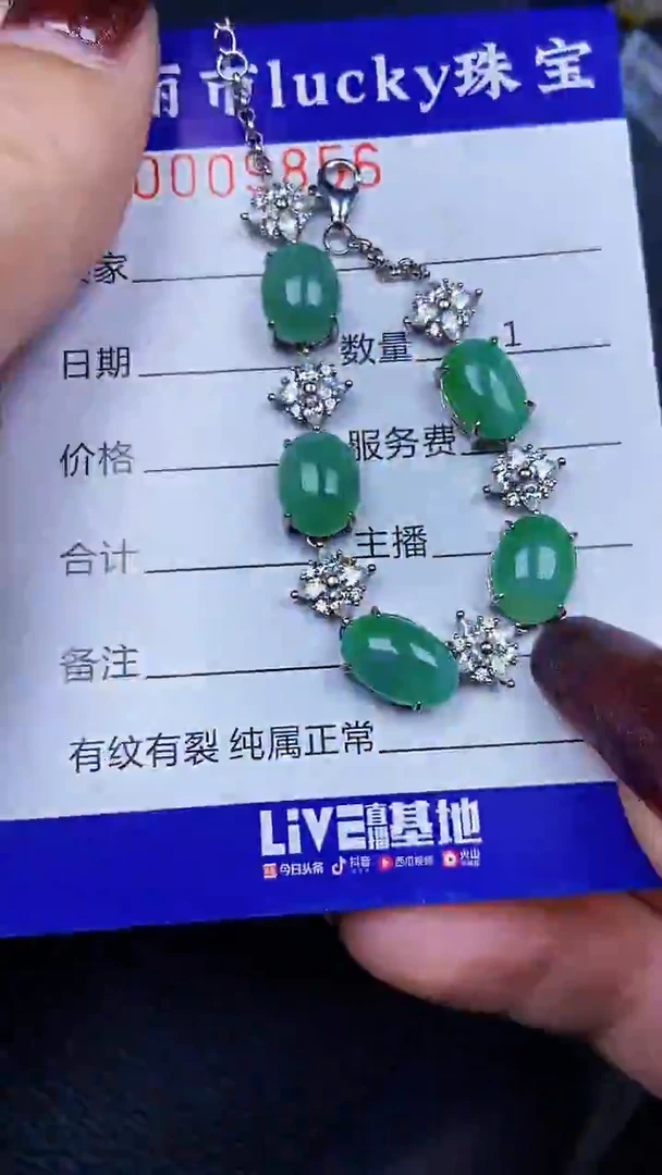 颈饰银S925镶嵌翡翠9856