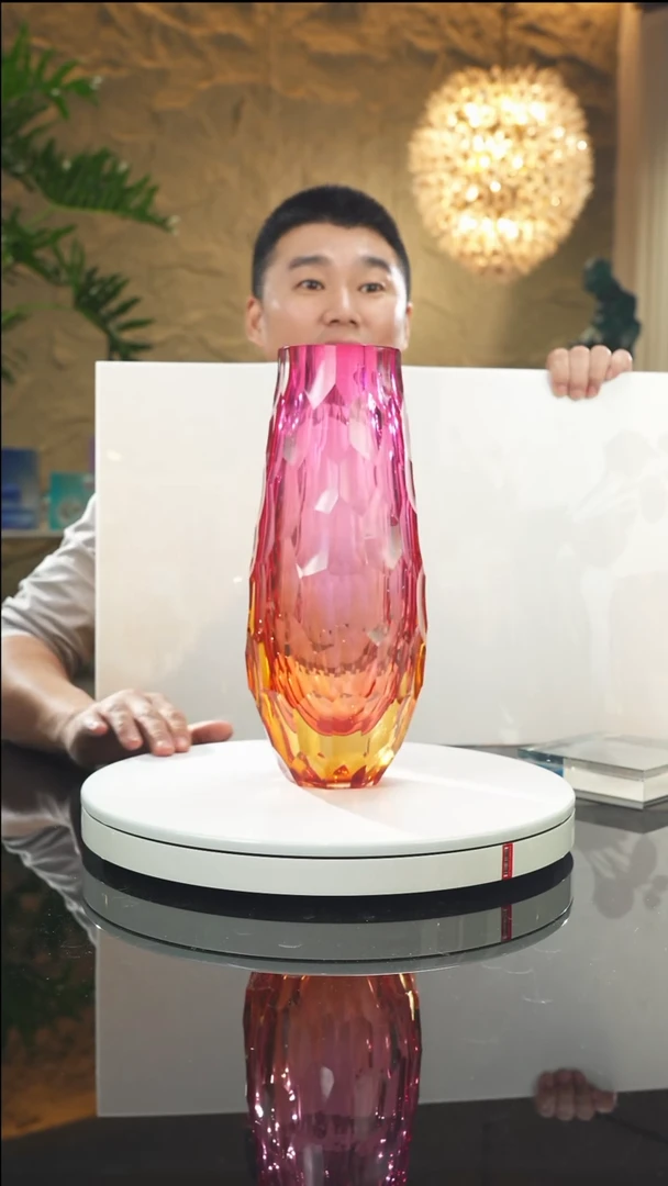 【闪购商品】瓷片福利金红琥珀凹切面花瓶