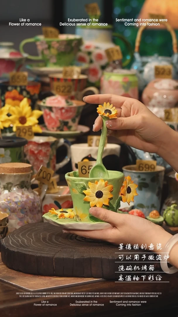 陶瓷650景德镇高温釉下彩手工手绘款式