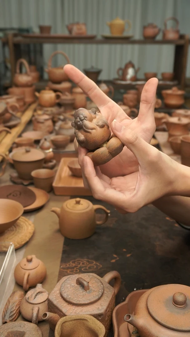 老岩泥原矿老岩泥   财源滚滚 转转财神 茶宠摆件