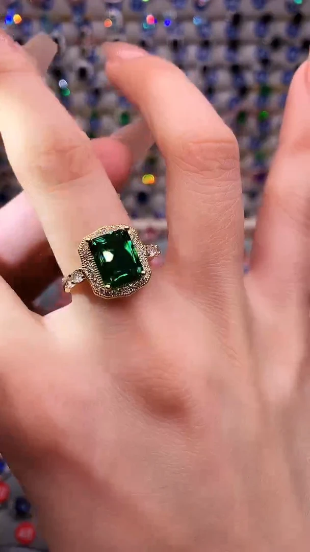 【闪购商品】透辉石戒指银S925镶嵌11111