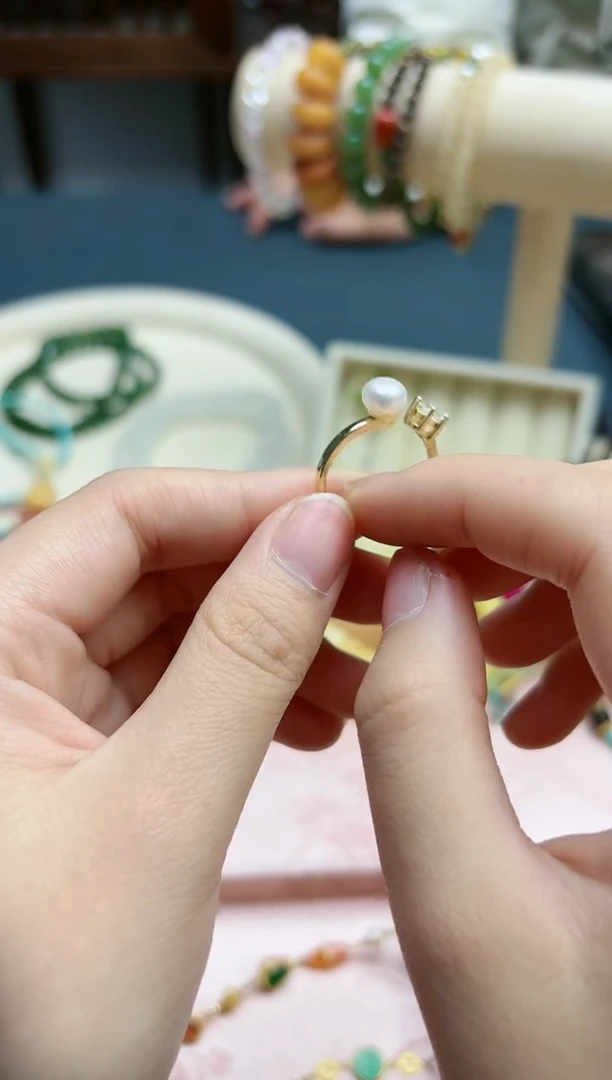 【闪购商品】淡水珍珠戒指未镶嵌珍珠戒指*1 YX