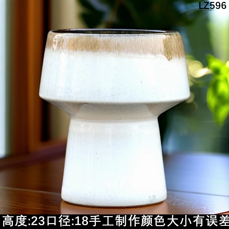 粗陶多肉植物透气花盆陶瓷紫砂简约创意桌面个性盆景园艺陶瓷花器