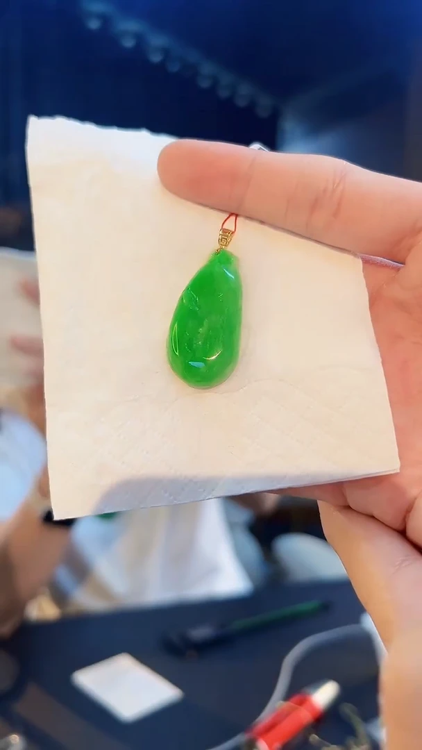 翡翠18K金镶嵌颈饰缅料A货/支持复检/一件