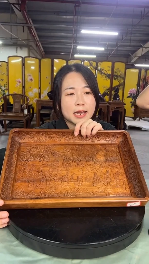 木乔****)DZ1023-P7MK--竹林七贤长方盘（拍）