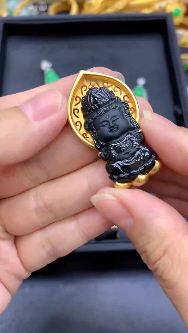 颈饰18K金镶嵌翡翠662-中国好珍宝