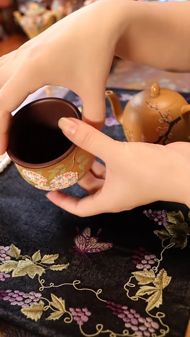 茶壶紫砂绣球主人杯