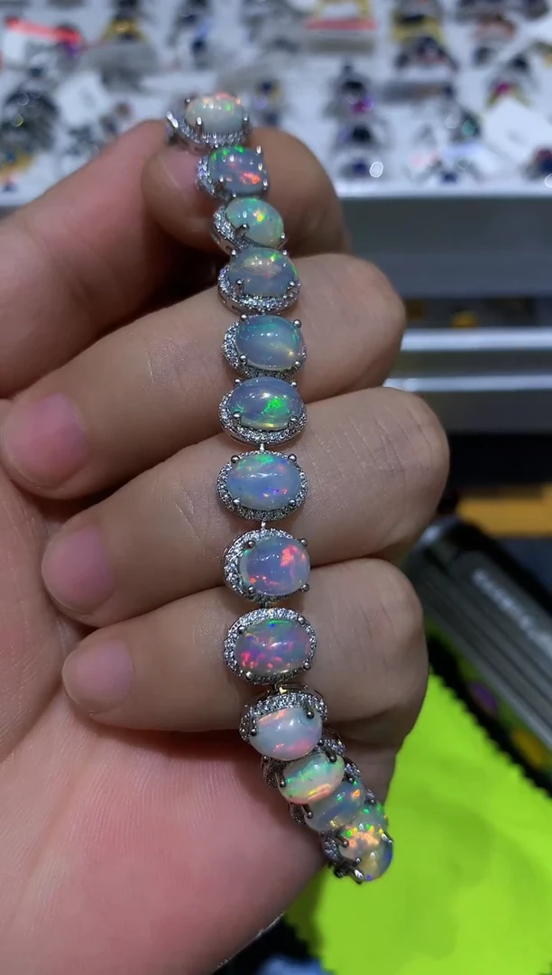 【闪购商品】欧泊手链银S925镶嵌........