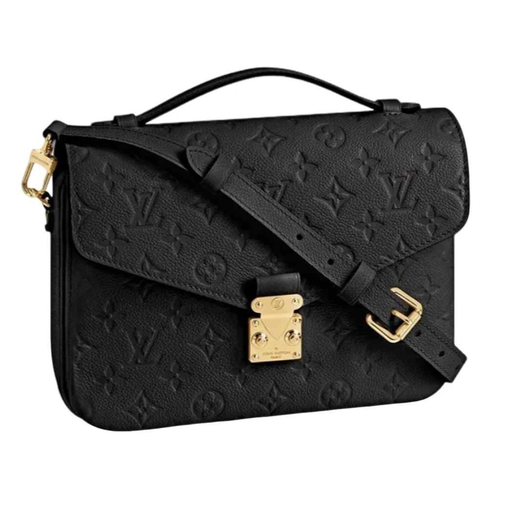 99新 LouisVuitton/路易威登 黑色拼皮邮差包