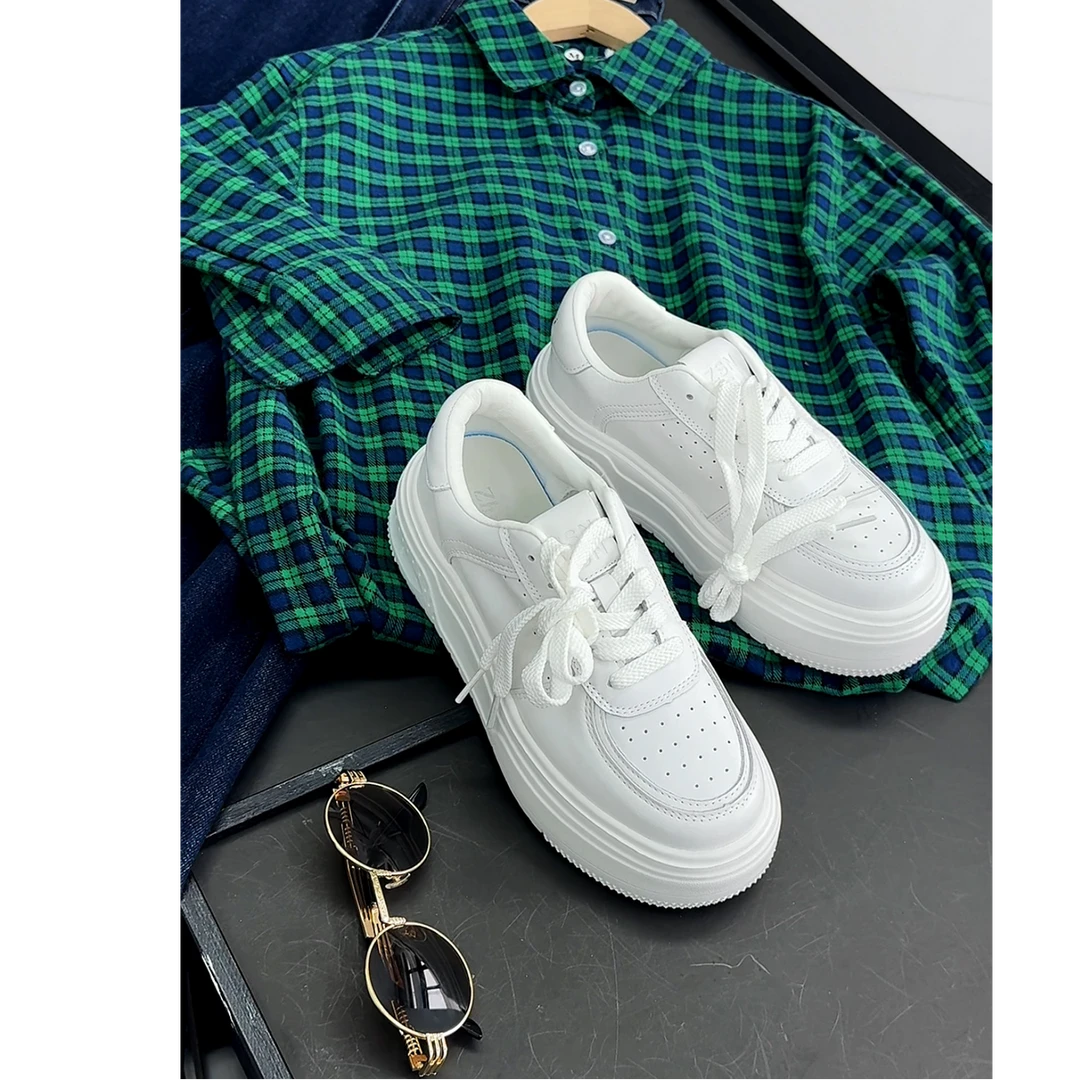 时尚洋气厚底小白鞋女春季2025新款休闲运动鞋ins潮休闲板鞋