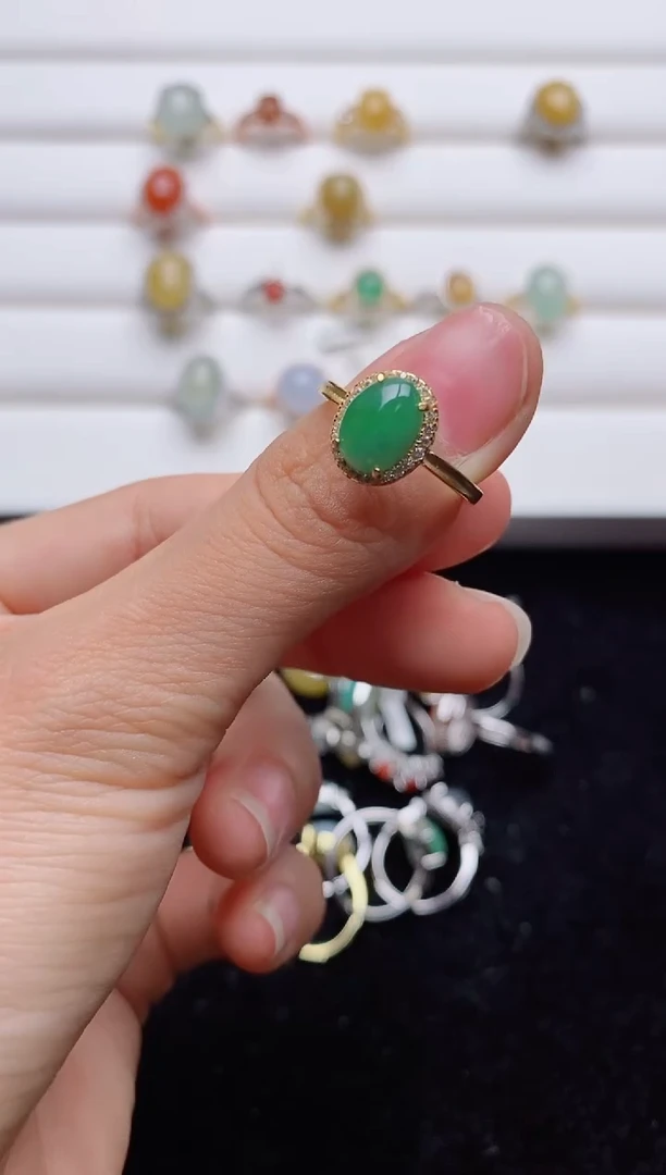翡翠戒指银S925镶嵌...........