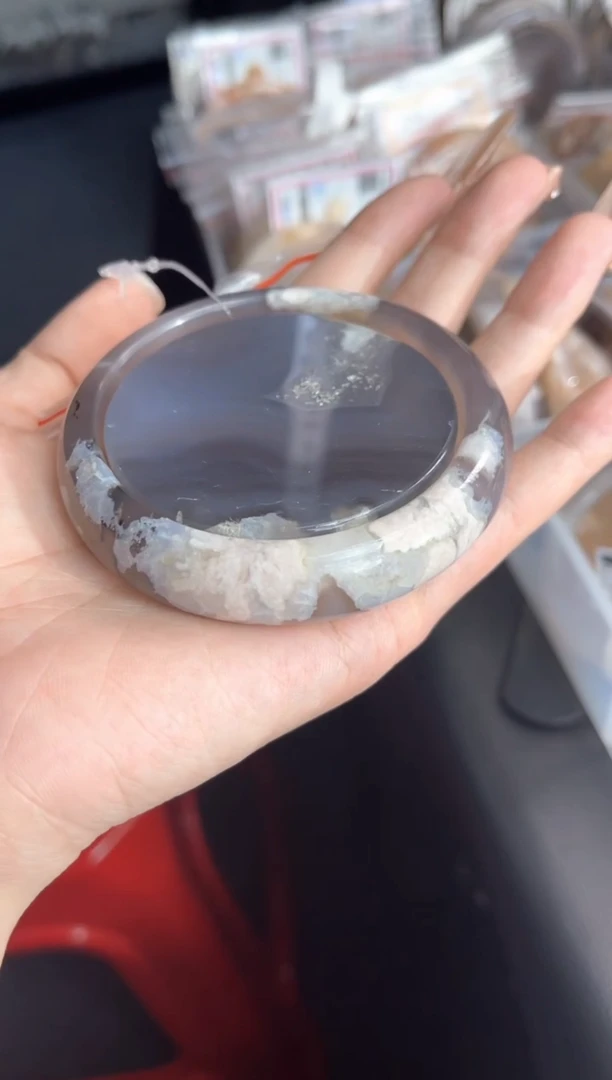 未镶嵌手镯石英质玉天然樱花玛瑙手镯60